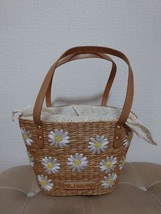 TOCCA White Beige Straw Tote Bag with Floral Embroidery Spring Style MBb... - $110.22 CAD