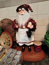 Santa Chef Tabletop Christmas Decoration Santa Serving Wine 18.5&quot; tall - £43.52 GBP