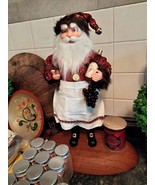 Santa Chef Tabletop Christmas Decoration Santa Serving Wine 18.5&quot; tall - £42.90 GBP