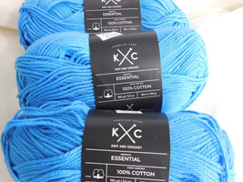 K &amp; C Knit and Crochet Essential Blue lot of 3 Dye Lot 300340 - £11.72 GBP