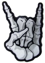 large JUMBO SKELETON HAND BONES HANG LOOSE BACK PATCH #091 EMBROIDERED 1... - $23.70