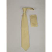Men Stacy Adams Neck tie Hanky Set Business Formal Solid Color Satin S13 Beige image 3