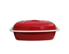 Vintage MCM Finel for Arabia, Finland 12x17x7 enamel huge heavy roasting pan lid - £117.66 GBP