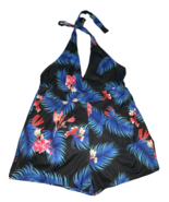 NICE! womens 2x swimsuit bathing suit swim halter shorts one piece blue ... - £15.60 GBP