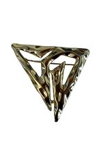 Vintage Turing Abstract Gold Tone Brooch Modernist Triangle Pin 2” - $14.40
