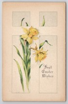 Easter Greetings Yellow Lily Flowers Postcard L30 - £3.09 GBP