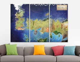 Game of Thrones Old World Map Canvas Game Of Thrones Map Seven Kingdoms Map Old  - £38.75 GBP