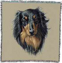Long Haired Dachshund Black and Tan Lap Square Blanket by Robert May -, 54x54 - £62.34 GBP