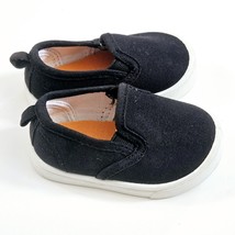 Garanimals Size 2 Black Slip On Canvas Sneakers Infant Baby Boy&#39;s Girls Shoes - £8.92 GBP