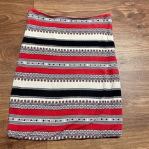 Torn by Ronny Kobo Red Black Aztec Striped Bodycon Mini Skirt Womens Siz... - $11.88