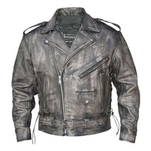 Xelement 6900 Mens Urban Armor Vintage Grey-Brown Soft Leather Motorcycle Jacket - £76.03 GBP