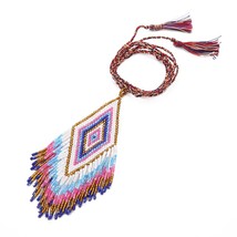 Go2boho Tassel Necklace on The Neck Jewelry Native Style Ethnic Jewellery for Wo - £13.53 GBP