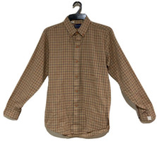 Dee Cee Mens Medium Shirt Navy Beige Plaid Cotton Button Down NEW Pockets - £11.55 GBP