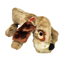16&quot; VINTAGE RUSHTON BROWN PUPPY DOG LAYING STUFFED ANIMAL PLUSH ANTIQUE TOY - £111.34 GBP