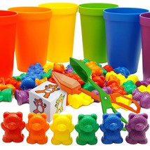 Rainbow Counting Bears With Matching Sorting Cups, Bear Counters And D - £34.36 GBP