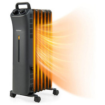 1500W Oil Filled Space Heater with 3-Level Heat - Color: Black - £105.51 GBP