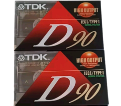 2 Tdk D90 High Output Blank Audio Cassette Tapes Ieci / Type I Lot Of 2 - £10.36 GBP