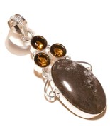 Natural Fossil Coral, Smoky Quartz Gemstone 925 Silver Overlay Handmade ... - $11.99