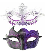 Couples Masquerade Masks Venetian Mardi Gras Halloween Costume Party Pro... - €12,78 EUR