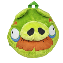 Angry Birds 2011 Green Pig Mustache Backpack Stuffed Animal Plush Toy W Straps - £26.51 GBP