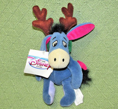 Disney Reindeer Eeyore 9" B EAN Bag Winnie The Pooh Christmas With Tag Antlers Toy - £8.63 GBP