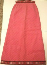 Vintage 1960s 1970s  Pink Corduroy Boho Hippy Skirt 25&quot; Waist 40&quot; L 38&quot; Hip VG+  - £26.07 GBP