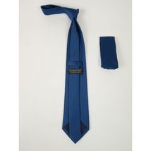 Men's Satin Silky Tie Hankie Set J.Valintin Private Collection R68 Teal Blue image 2