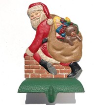 Christmas Stocking Holder in Cast Iron Santa Toy Bag Chimney by Hold Eve... - $19.99