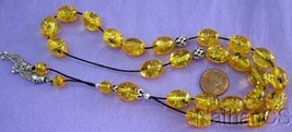 Greek Komboloi Resin with Amber Color and Insects in Each Bead - $173.25