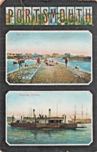 Portsmouth Hampshire England~The Hard &amp; Floating Bridge~Double Image Postcard - £7.99 GBP