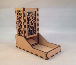 Dragon v6 Dice Tower &amp; Tray Neon Blue Acrylic Window COMPACT DESIGN Lase... - $29.69