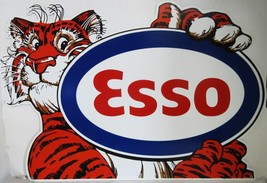 ESSO Tiger Laser Cut Image Metal Advertisement Sign XLarge - $10,930.45 MXN