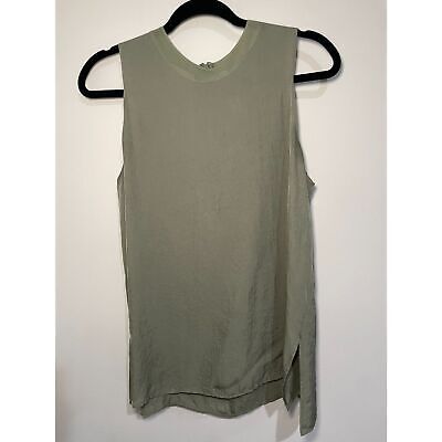 VINCE Womens M Sleeveless Triacetate Tank Camisole Sage Work Casual Even... - $44.79