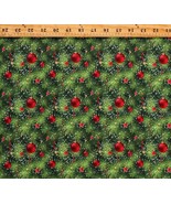 Cotton Christmas Trees Christmas Festive Holidays Fabric Print by Yard D... - £10.18 GBP