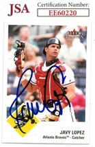 Javy Lopez signed 2003 Fleer Tradition Baseball On Card Auto #181- JSA #EE60220  - £18.81 GBP