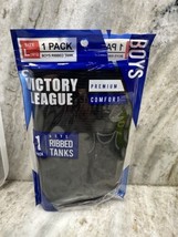 Victory League Boy 1ct Ribbed Tank Black Premium Comfort Size L (10/12) - $12.75