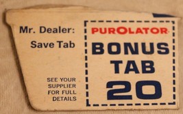 Vintage 1960&#39;s Purolater Bonus Tab - £4.48 GBP