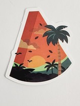 Watermelon Slice with Tropical Scene Coloring Cute Sticker Decal Embelli... - £2.02 GBP