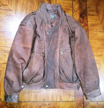 Vintage Men’s Wilson&#39;s Adventure Bound Thinsulate Brown Leather Bomber Jacket L - £62.73 GBP