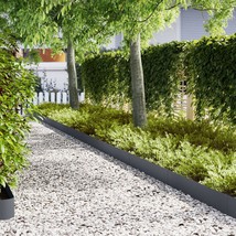 vidaXL Lawn Edgings 20 pcs Anthracite 39.4x0.2x7.9 in Plastic - $368.63 CAD