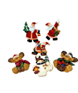 Christmas Holiday Refrigerator Magnets Heavy Resin Santa Snowman Lot of 6 - £14.56 GBP