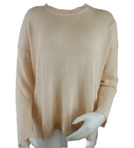 Eileen Fisher Organic Linen Sweater Womens Small Pale Apricot Knit Side ... - $28.40