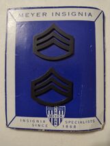 USMC PLATOON SGT METAL BLACK PRE-1960 ON MEYER CARD LARGE SIZE PAIR  :KY... - $21.78