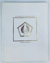1993 Chrysler Imperial Dealer Showroom Sales Brochure Guide Catalog - $9.45