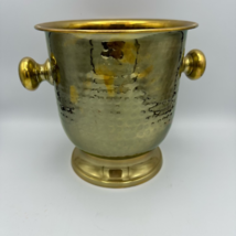 RIH Solid Brass Ice Bucket Hammered Champagne Holder Wine Planter 8&quot; India - £75.91 GBP