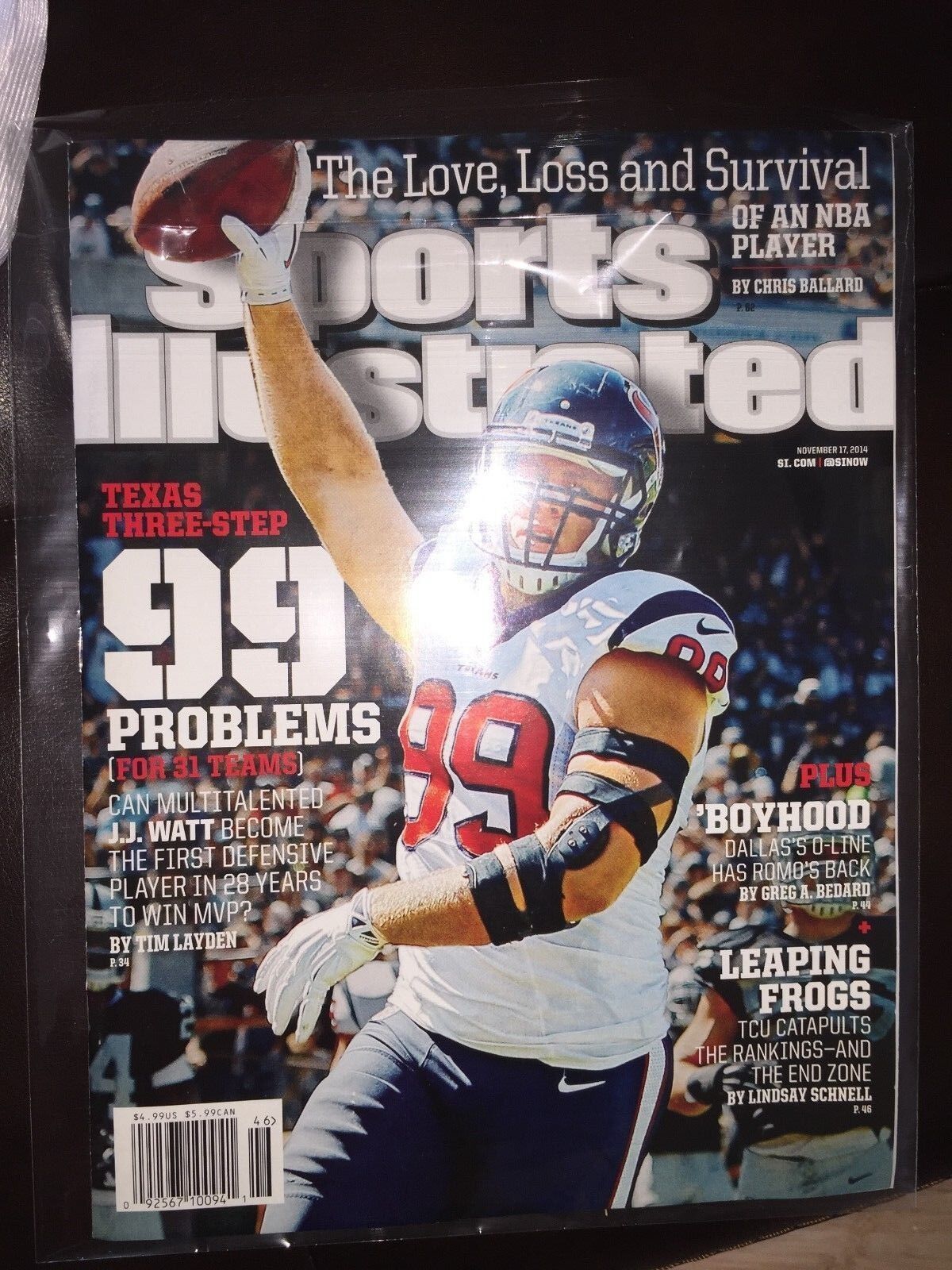 NFL 2024 HOUSTON TEXANS JJ WATT #99 Licensed Jersey 3T W/ COLLECTORS SI MAGAZINE - $53.99