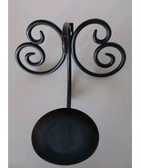 Wrought Iron Wall Sconce Candle Holder w/Scrolls Brownish Black Color - $14.03