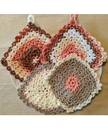 Caramel and Spice Crocheted Potholder Set; 4 piece Set - $20.00
