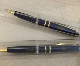 TWO TRUMP PENS WHITE HOUSE &amp; EAGLE SEAL PRES BLUE PEN GOLD SIGNATURE MAG... - $23.71