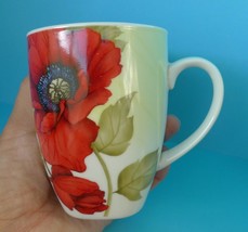 China Pottery MUG Cup Red Poppy Poppies Flowers flora pattern - $12.47